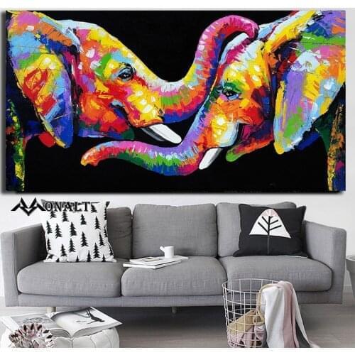 Abstract art poster Elephant painting canvas print HD Animal picture Hoom Decor living room wall Modern art Oil painting