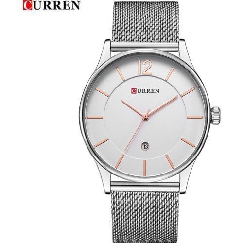 Luxury Brand CURREN Simple Fashion Style Casual Military Quartz Men Watches Ultra-thin Full Steel Male Clock Date Wristwatch