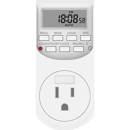 Timer Socket Metal Programmable Power Saving ABS For Household Electric Appliance Digital Screen White Timers