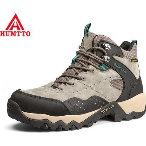 2019 New High-top Hiking Shoes Men Breathable Non-slip Light Sport Trekking Shoes Genuine Leather Mens Outdoor Climbing Shoes