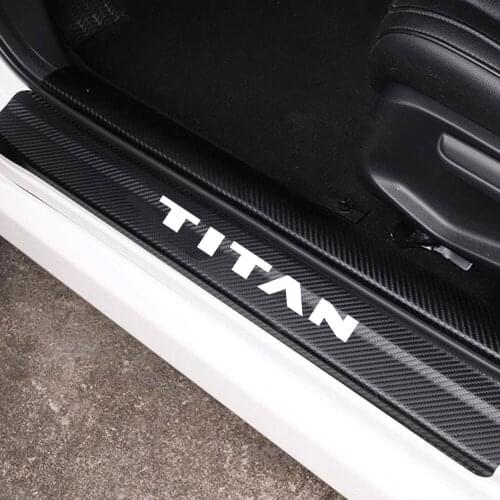 Car Door Sill Car Threshold Pedal Sticker for Nissan Titan Decoration Carbon Fibre Vinyl Sticker Car Accessories Car-Styling