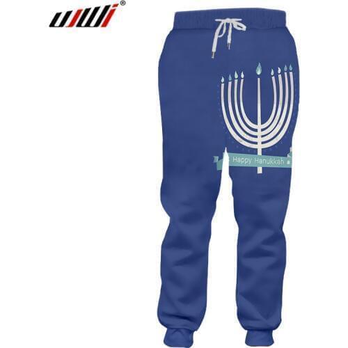 UJWI Man Happy Hanukkah New Pants 3D Printed Candle Harajuku Oversized 5XL Habiliment Mens Sweatpants Wholesale