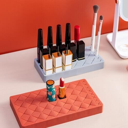 New Silicone Lipstick Storage Rack Cosmetic Desktop Storage Box Lip Gloss Eyebrow Pencil Storage Jewelry Organizer Supplies