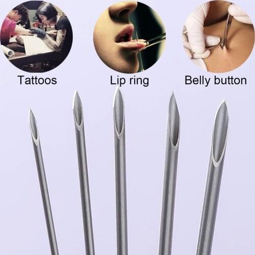 10PCS Tattoo Supply Accessories 14G-20G Needles Disposable Sterile Body Puncture Needle Assorted Ear Nose Navel Piercing Tools