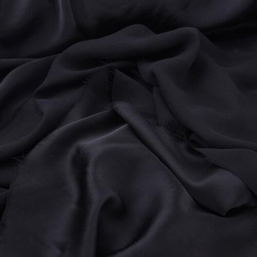 140CM Wide Solid Color Black Triacetate Fabric for Summer Spring Dress Coat Jacket Pants Skirt H308