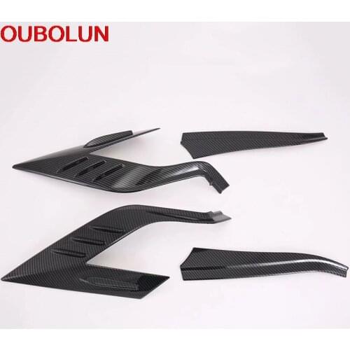 OUBOLUN For Toyota RAV4 RAV 4 2019 2020 Rear Tail Light Lamp Decoration Sticker Cover Trim Exterior Accessories ABS Carbon Fiber