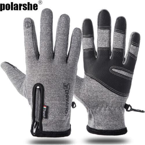 Cold-proof Ski Gloves Waterproof Gloves Cycling Fluff Warm Gloves For Touch screen Cold Weather Windproof Anti Slip Gloves