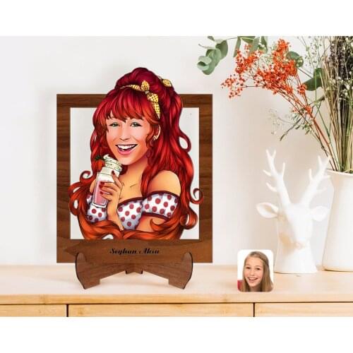 Personalized Women 'S Caricature Of Wooden STANDING 3D Biblo-54