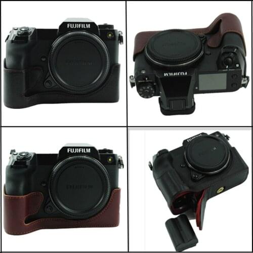 Suitable for Fuji GFX100S medium format leather camera bag GFX100S protective half leather case base shell