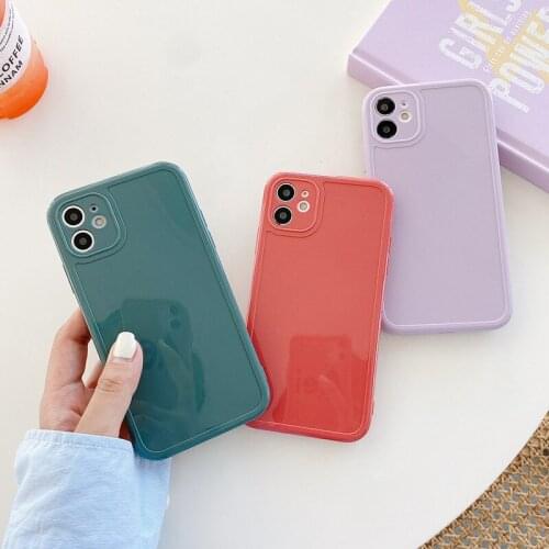 Shockproof Candy Color Phone Case For iPhone 12 Pro Max 11 Soft TPU Simple Protect Cover For iPhone X XR Xs Max 7 8 Plus 12 Mini