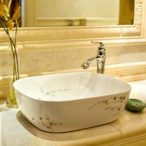 Rectangular table basin washbasin ceramic washbasin art basin washbasin toilet table household wash table