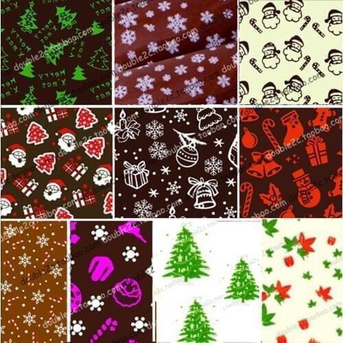 Christmas 10 mix Chocolate Transfer Sheet,Chocolate Mold for Christmas decoration sugar stamp paper festival party supply