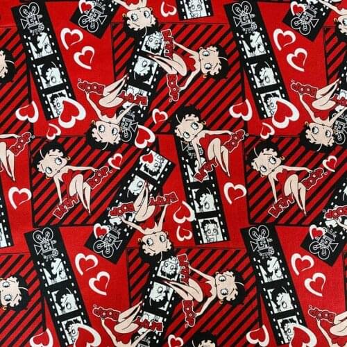 Sexy Betty Red Cotton Fabric for Girl Dresses Clothes Curtain Cushion Cover Quilting Sewing DIY Needlework Material