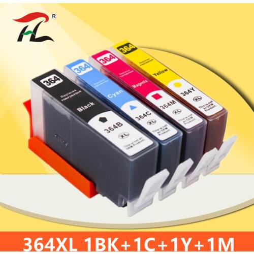 4pc 364XL Compatible Ink Cartridge for HP364 xl Photosmart for hp 364 5520 5524 6510 6520 7510 B109 B110 B209 B210 C309 Printer