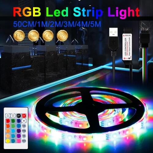 Led Strip Light RGB Light Led Lamp Tape RGBW 5V USB TV Backlight LED Strip Light White Neon Ribbon RGB Band Strip 0.5 1 2 3 4 5m