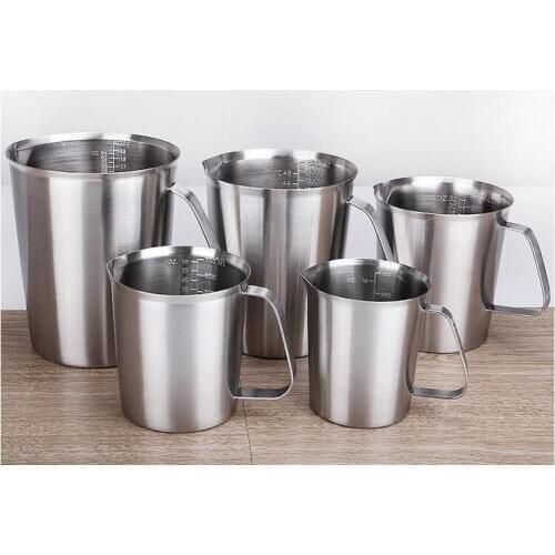 Thickened 304 stainless steel milk tea coffee water measuring jug with scale jacquard cup experiment counting cup