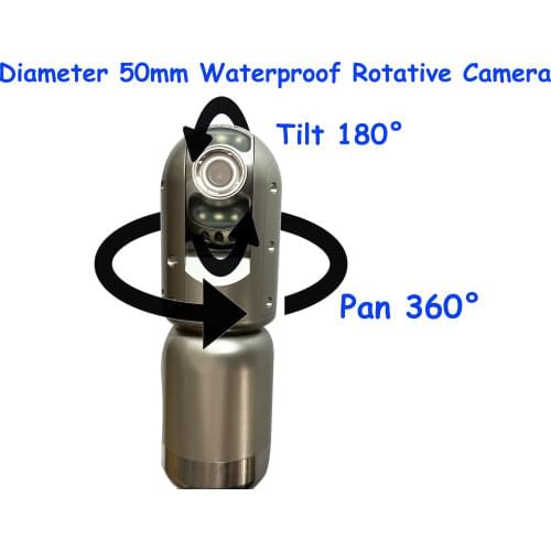 Vicam 80m cable pan tilt rotation sewer inspection camera with 512hz sonde camera head and 10inch HD display