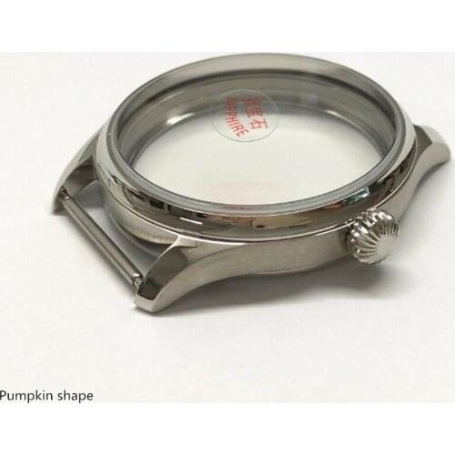 44mm High quality 316L Stainless steel watch cases fit for 6497/6498/3600 Mechanical Hand Wind movement Diamond/Pumpkin crown