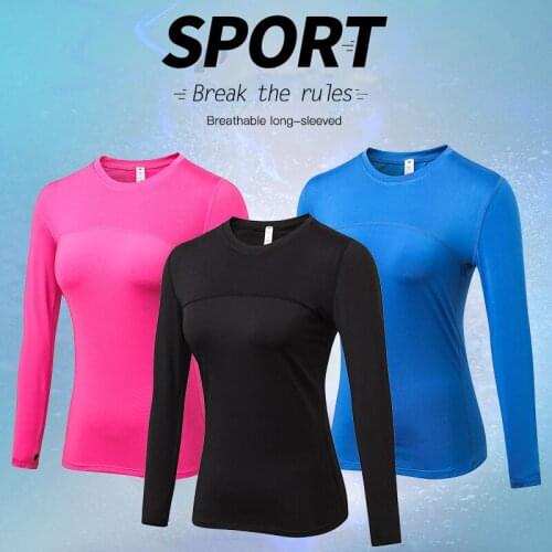 2020 Hot Women High Quality Running Tops T-shirt Slimming Gym Compression Tights Sport Top Fitness Full Sleeve White Yoga Shirts