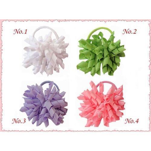 100pcs baby 3.5" korker ponytail holders streamer corker hair bows clips hair bobbles elastic rope hair accessories PD006