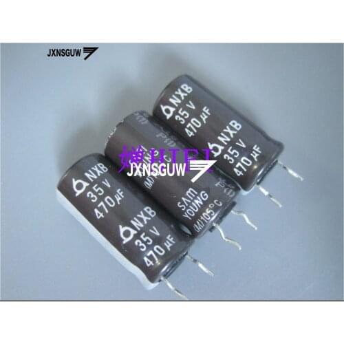 20PCS Original SAMYOUNG NXB 35V470UF 10X20MM Brown Aluminum electrolytic capacitors 470uF/35v 105 degrees 470UF 35V