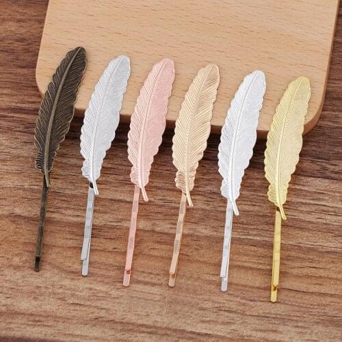 500pcs Metal Hairpins Feather Base DIY for Women Wedding Headwear Barrette Stick Hair Jewellery Wholesale