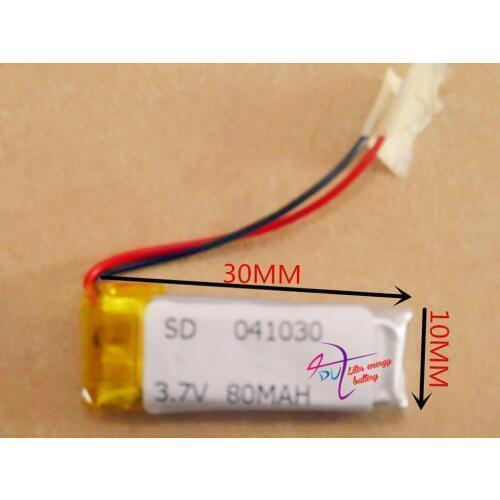 Best battery brand High Quality 041030 3.7V 80mah Lithium polymer Battery with protection board For Toy Bluetooth Digital Produc