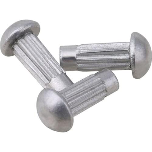 Aluminum Rolling Rivet Half Round Pan Cap Head Knurled Thumb Solid Rivets For Name Plate