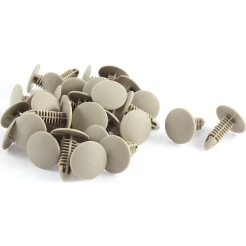 AUTO -30 Pieces Plastic fastening screws Gray Flange Fender Bumpers Clips For 6mm x 6.7mm Hole