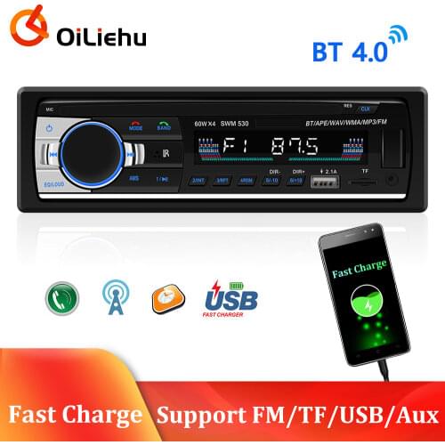 OiLiehu Autoradio 1 Din Car Radios JSD-520 MP3 Audio Player USB/SD Stereo Receiver In-dash Radio With AUX Input For Universal