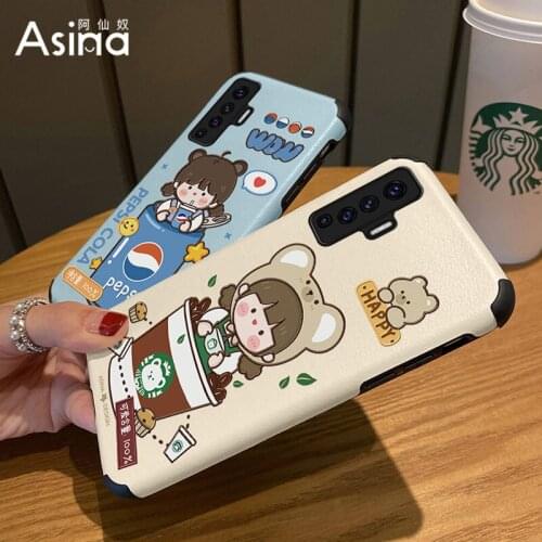 ASINA Imitation Lambskin Case For VIVO X50 60 30 Pro Cover Cartoon Silicone Bumper Cases For Vivo Z5X Z1Pro iQOO Neo Y17 V17
