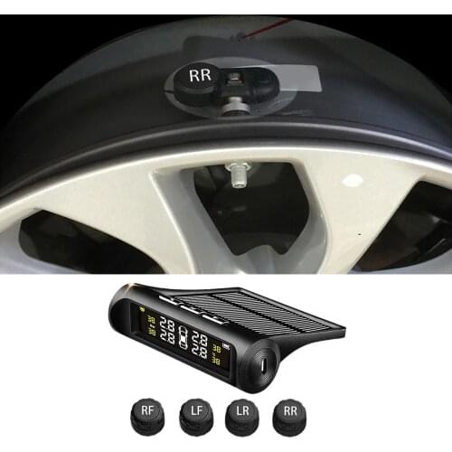 TPMS DigitalTyre Pressure Monitor Solar System TPMS Car Tyre Pressure Monitoring System Tool Wireless Smart Tire Safety Monitor