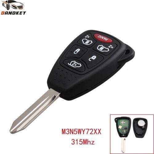 Dandkey M3N5WY72XX 5+1 6 Buttons Fob For Jeep Chrysler 300 Town Country Dodge Caravan 2004-2007 315Mhz Smart Remote Car Key
