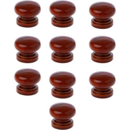 GYTB 10Pcs/Lot Wood Knobs Wooden Cabinet Drawer Handles Wardrobe Door Pull Handle For Furniture Cabinets Wood Handles With Scr
