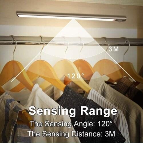 80/120/160 LEDs PIR Motion Sensor LED Under Cabinet Light Dimming Adjust Sensing Time Night Lamp For Kitchen Wardrobe Stairs