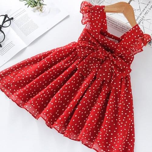New childrens clothing girls dress summer western-style polka dot sleeveless princess dress