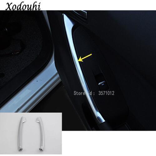 For Mazda CX-5 CX5 2013 2014 2015 2016 Car Stick Styling ABS Chrome Rear Back Door Armrest Handrail Trim Frame Switch Glass 2pcs