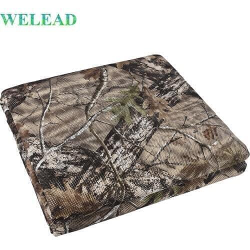 WELEAD Military Camo Mesh Fabric 300D Camouflage Nets Shade Net Garden Awning Pergola Gazebo Fence Cover Duck Shooting Hunting