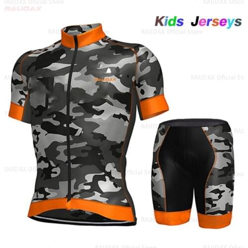 Camouflage Green 2019 Summer Kids Cycling Jersey rcc raudax Mtb Short Sleeve Cycling Clothing Mtb Ropa Ciclism Bike Uniform