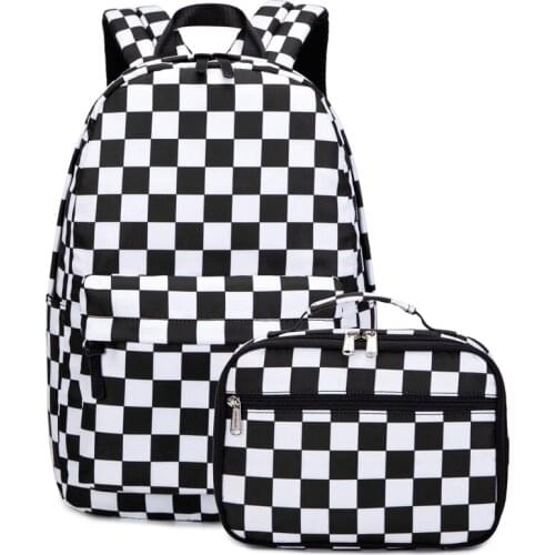 Abshoo Checkerboard Plaid Backpack Set for Teenager College Backpacks Fashion Stylish Large Capacity High School Bookbags