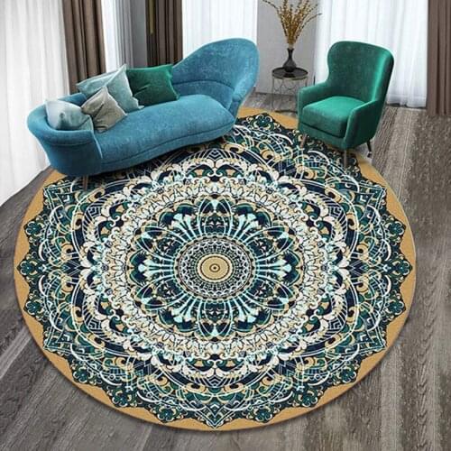 Printed Ethnic Style Round Carpet Floor Mats Hotel Rug Living Room Bedroom Coffee Table Carpet Home Decor Free Shipping