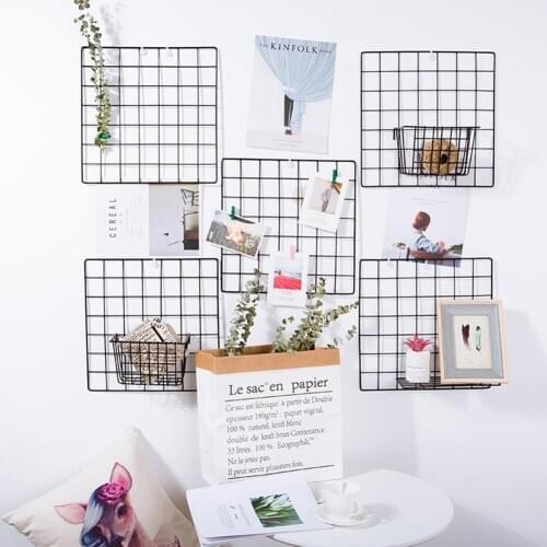 Black Grid Wall Shelf Wall Hanging Wall Decoration Pendant Wall Art Display Storage Box Viewing Decoration Displays More Stylish