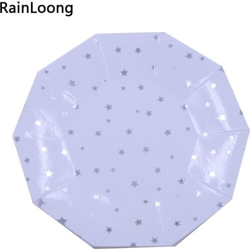[RainLoong] Disposable Silver Foil Paper Plate 7" Star Tableware For Party Supplies Decoration Good Quality 8pcs/lot