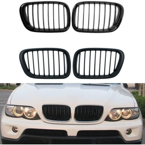 Front Bumper Racing Grills Kidney Grilles For BMW E53 X5 2000 2001 2002 2003 2004 2005 2006 M Power Performance Accessories