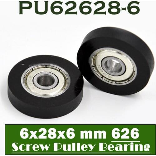 PU 626 Polyurethane Covered Bearing 6*28*6 mm ( 2 Pcs ) Shaft 6mm PU62628-6 Urethane Cover PU626 Bearings