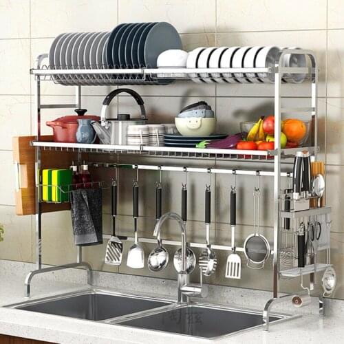 Strong load-bearing kitchen shelf sturdy and durable 304 stainless steel sink drain rack ventilated and breathable