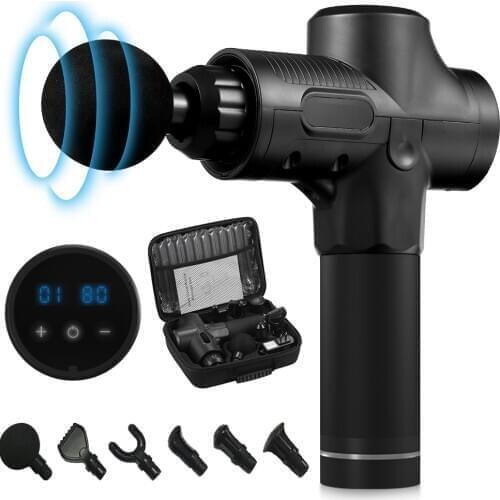 LCD Display Profession Massage Gun Body Muscle Deep Fascia Massager Muscle Pain Exercising Relaxation Slimming Shaping