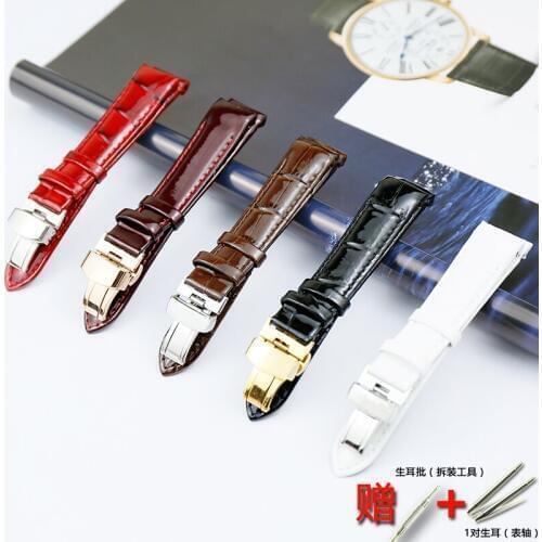 Watch accessories for Tissot womens watch leather strap 1853 strap leather cool map T035 library figure 18mm watch belt