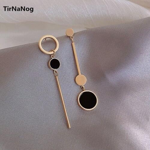 Shamir Asymmetric Geometry Round Long Earrings Stud earrings South Korean Style Popular Design Metal Ball Eardrop Girl Jewelry