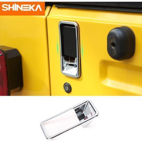 SHINEKA Car Sticker For Jeep Wrangler TJ 1997-2006 Chrome Rear Tail Door Handle Bowl Cover Trim For Jeep Wrangler TJ Sticker